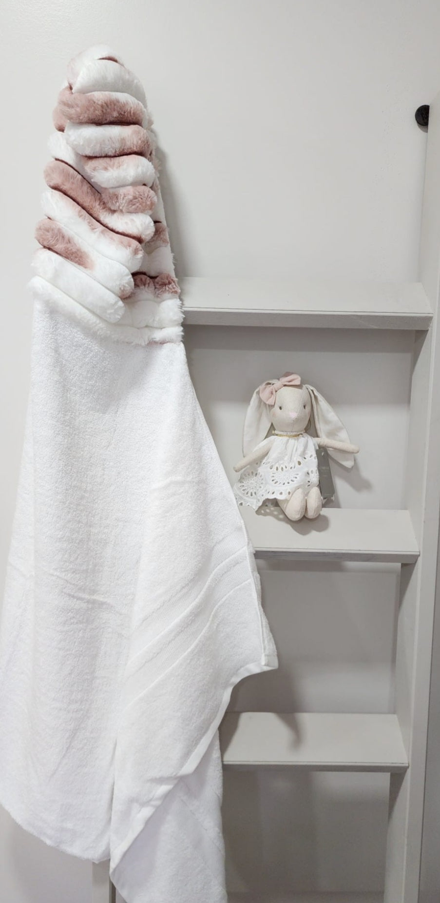 Mauve Fuzzy Hooded Towel