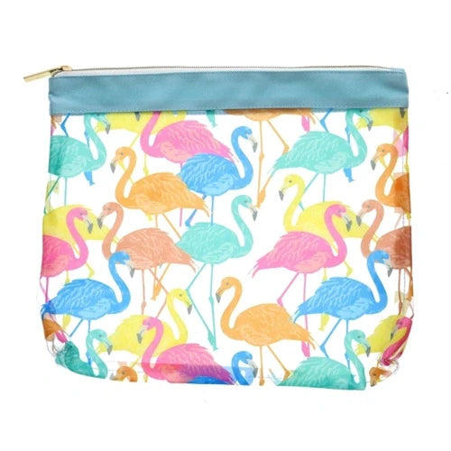 Colored Flamingo Zipper Pouch