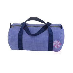 Navy Chambray Weekender with Brass Duffle