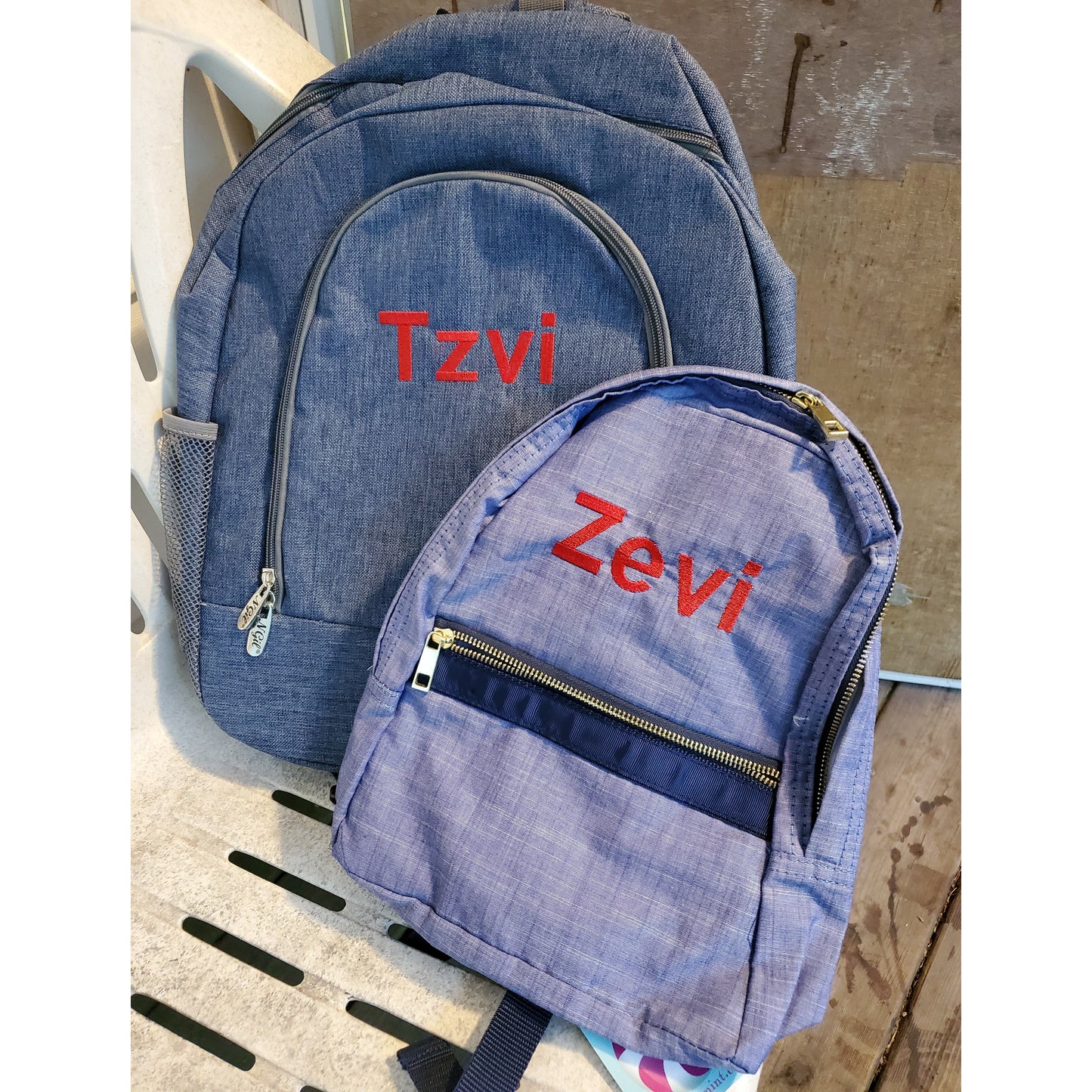 Navy Chambray Small Backpack