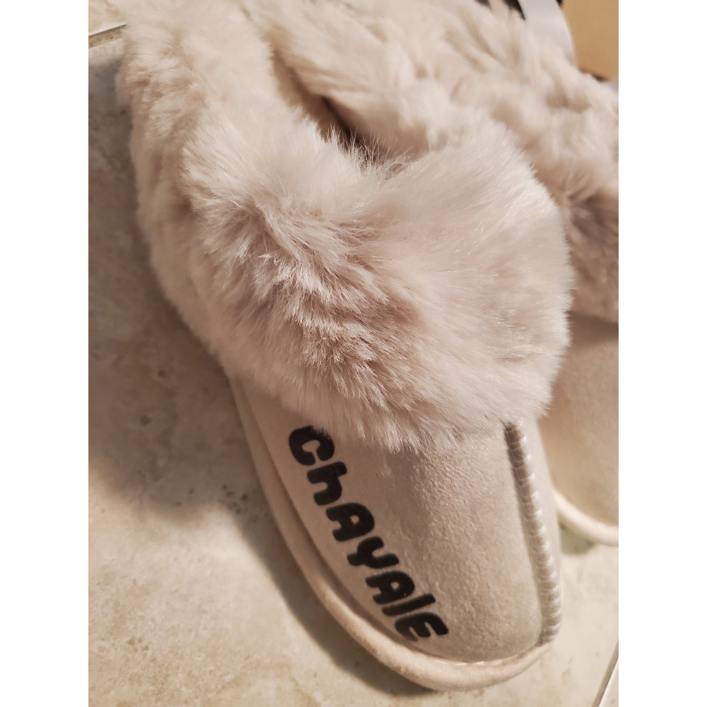 Cream Fur Slippers