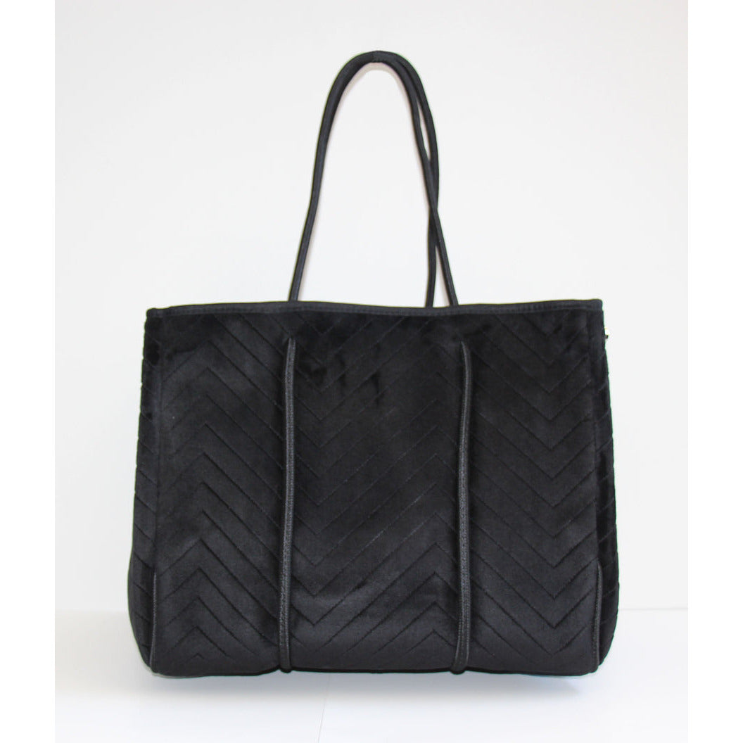 Velvet Chevron Tote