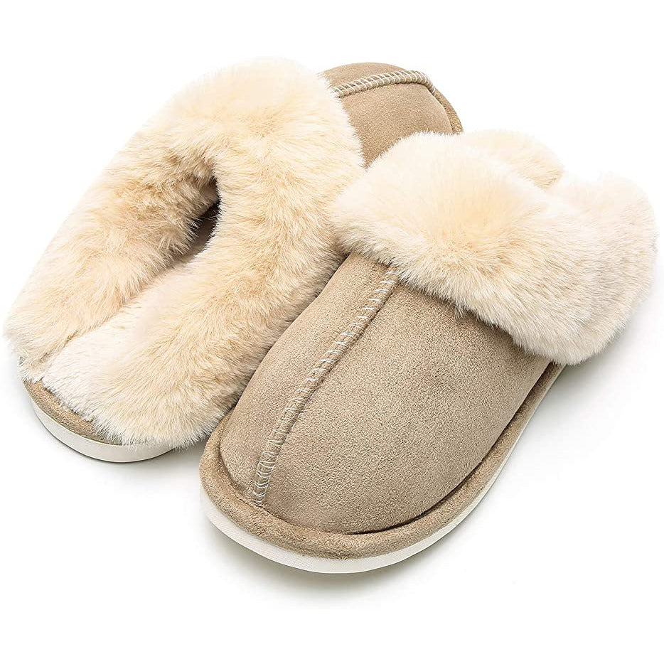 Beige Fur Slippers