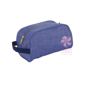 Navy Chambray Cosmetic Bag