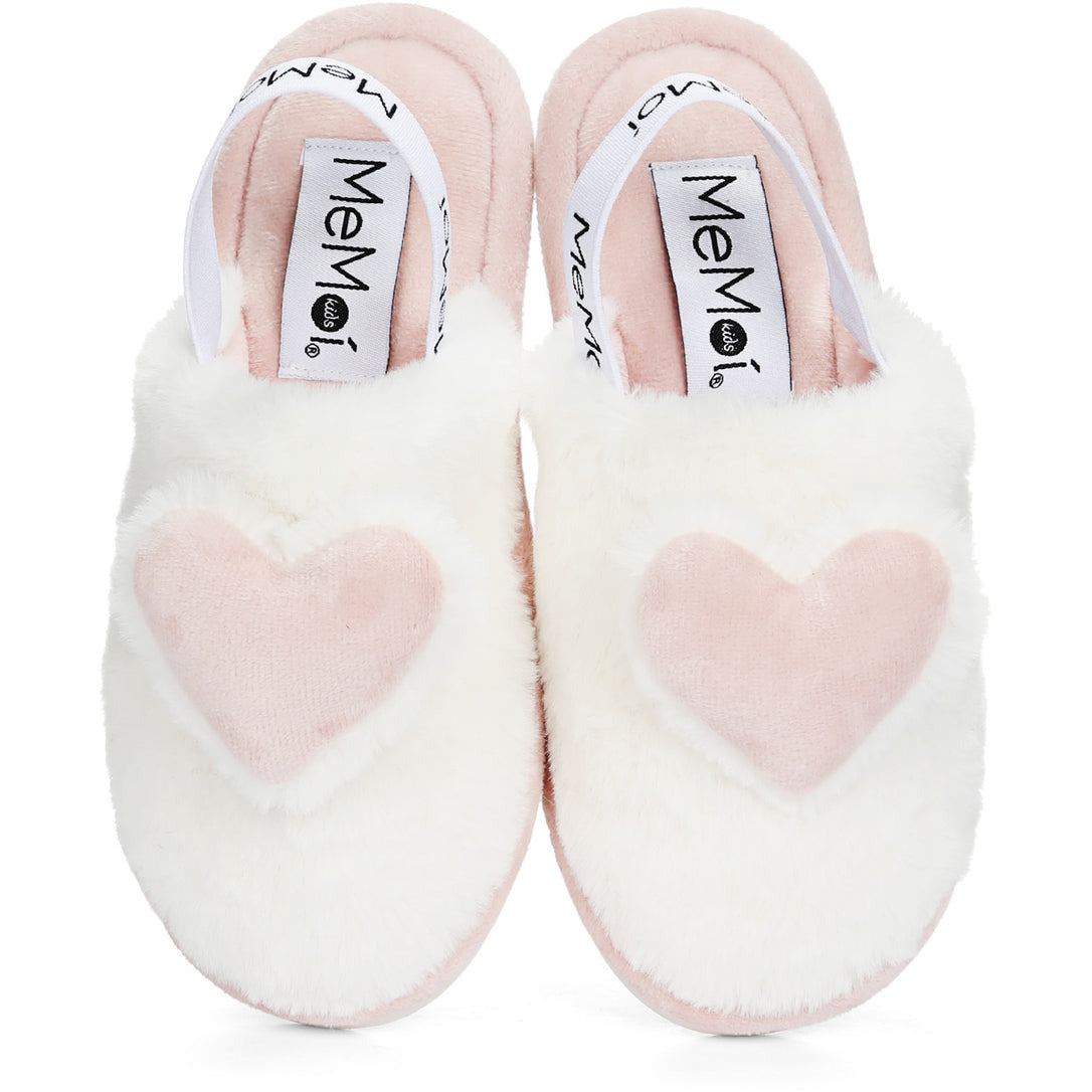 3D plush Heart Slippers