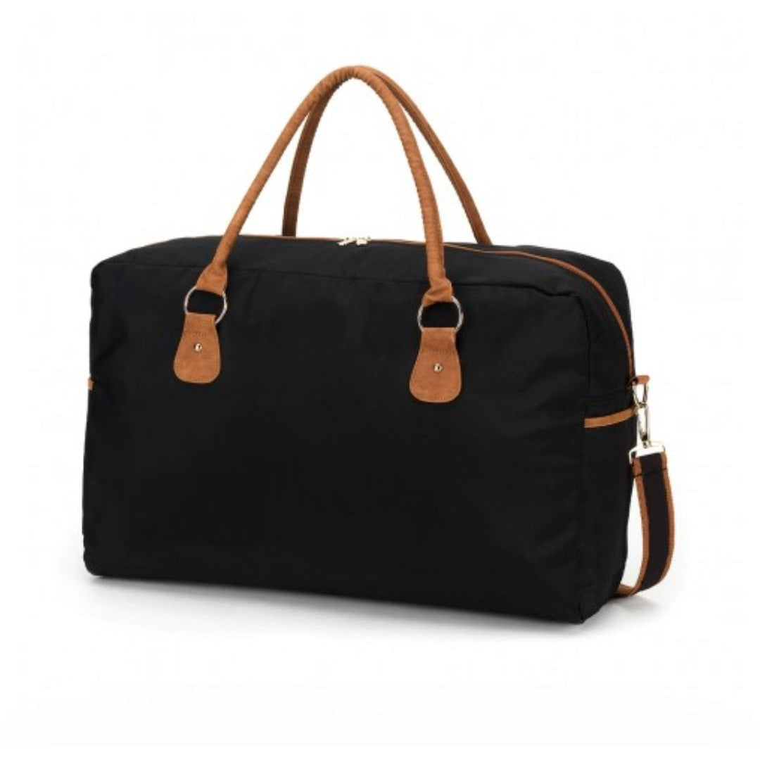 Black/Leather Trim Duffle