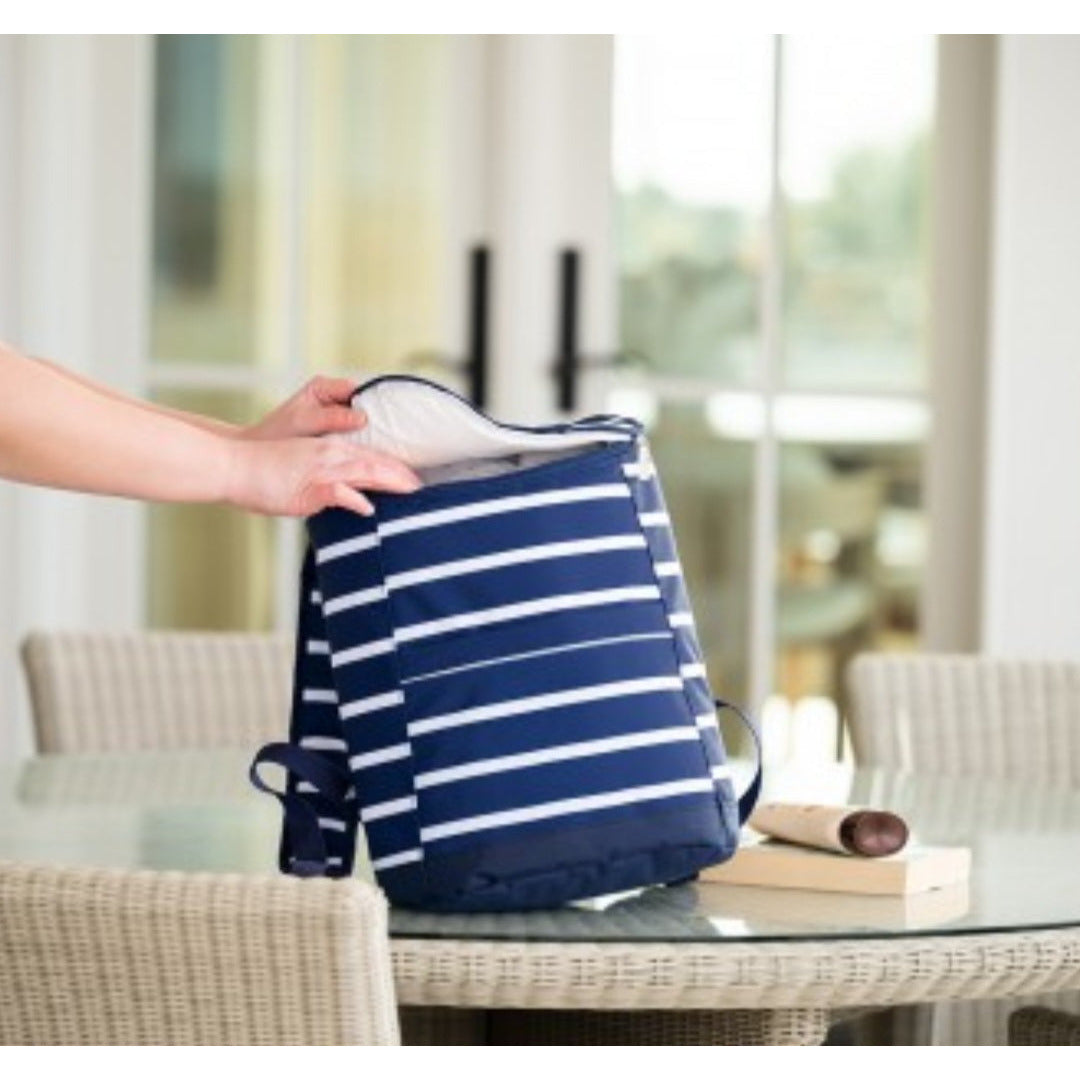 Navy Stripe Cooler Backpack