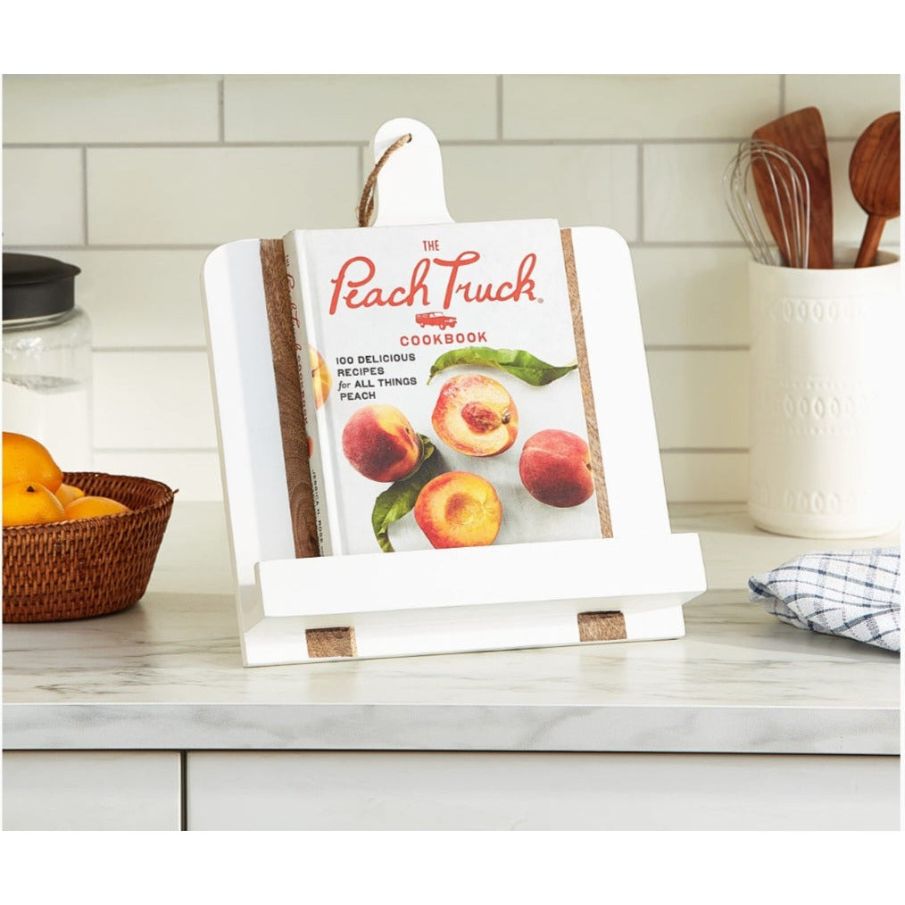 White Wooden Cookbook Stand