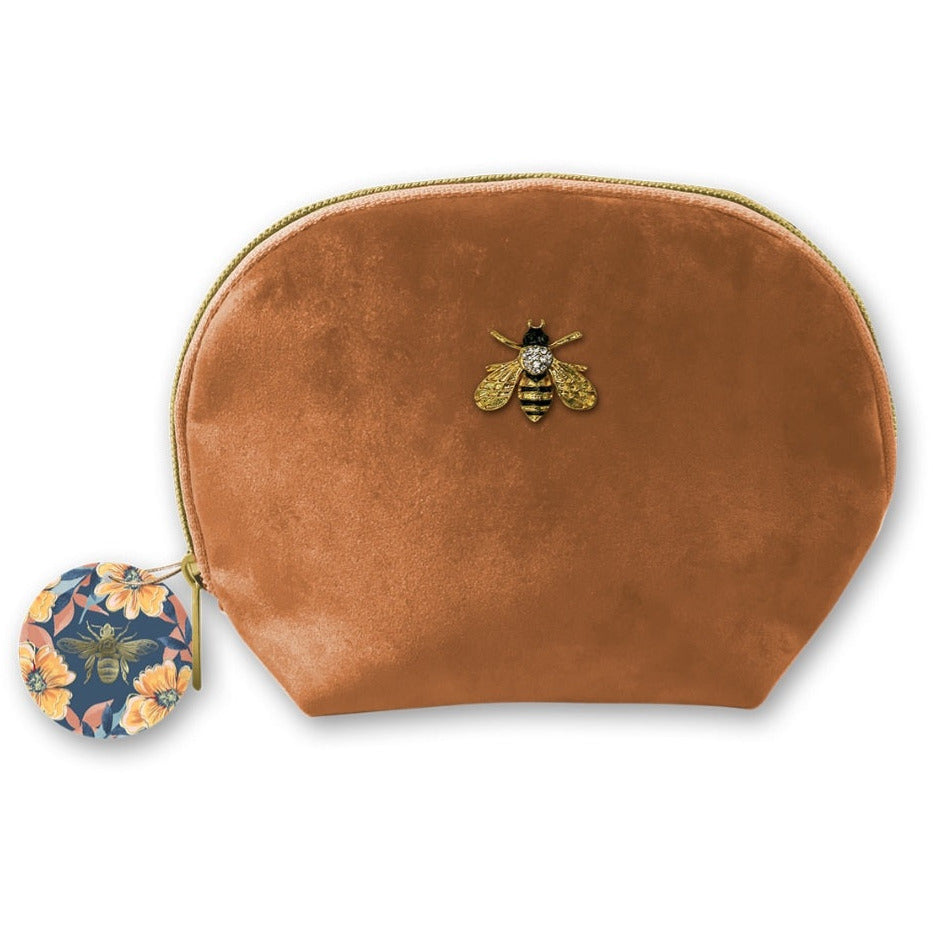 Tan Velvet Cosmetic Bag
