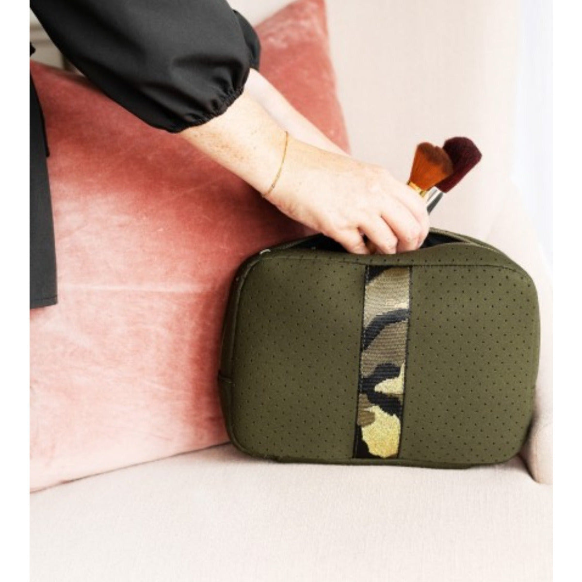 Gold Cameo Cosmetic Bag