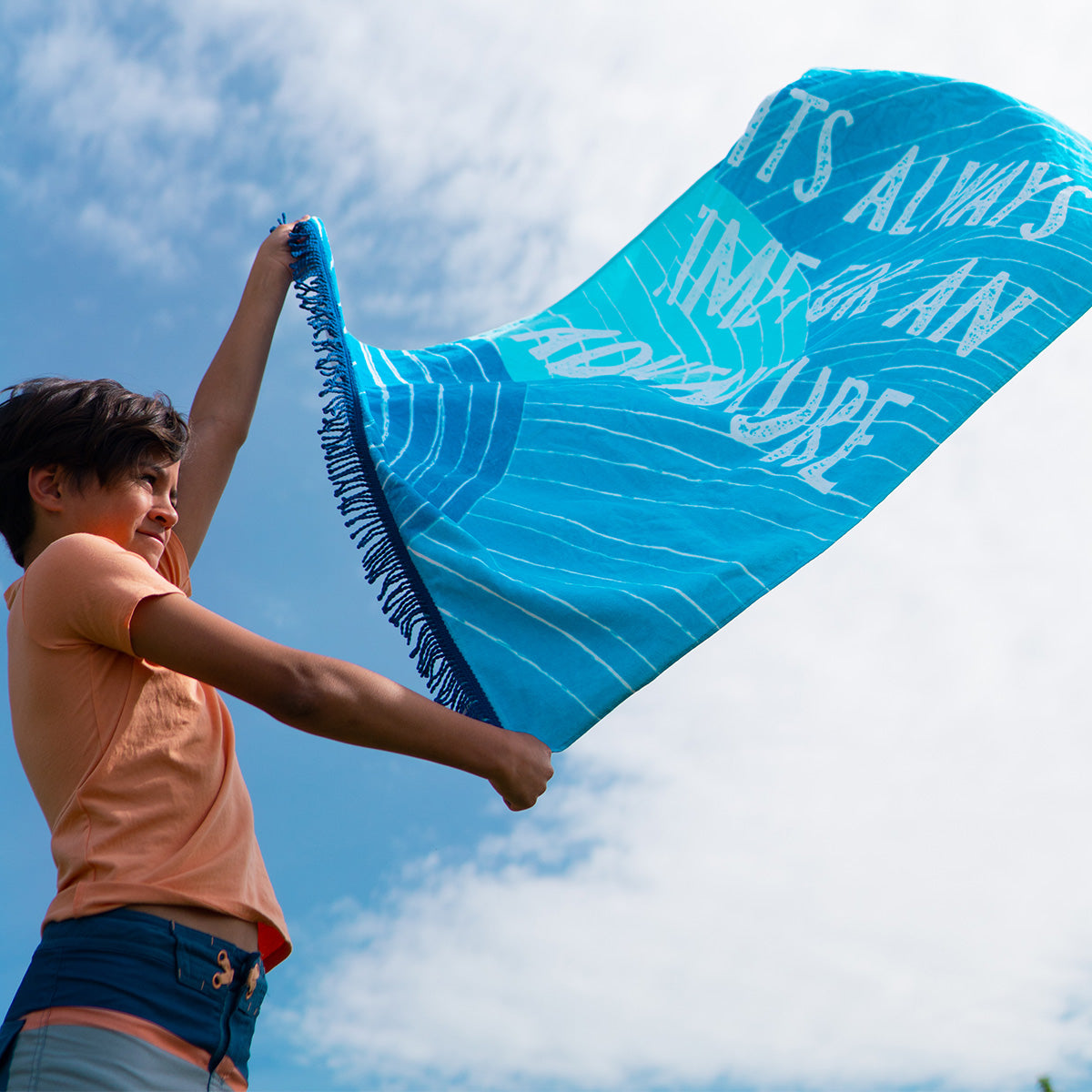 Blue Beach Towel w/ Bag