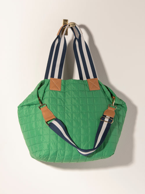 Quilted Travel Tote Green