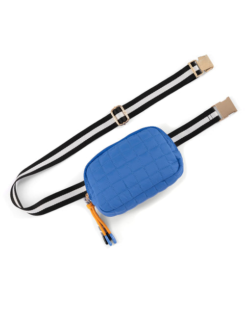 Quilted Belt Bag Blue