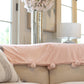 Pom pom Light Pink Blanket