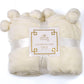 Pom pom White Blanket