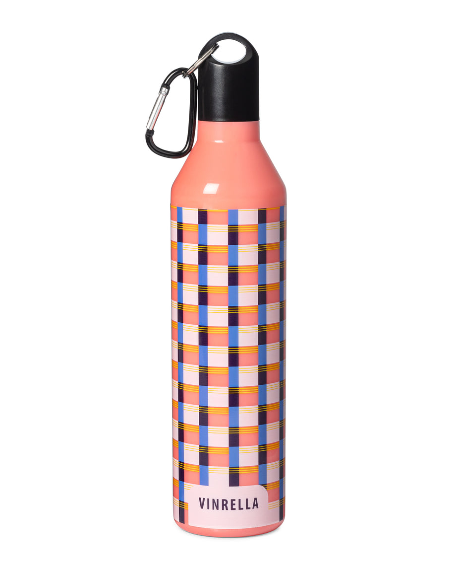 Water Bottle Umbrella- Gingham Pink