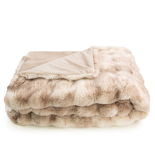 Bubble Cream Faux Fur Throw