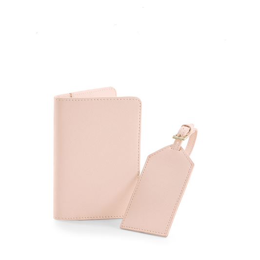 Pink Leather Travel Set