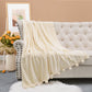 Pom pom White Blanket