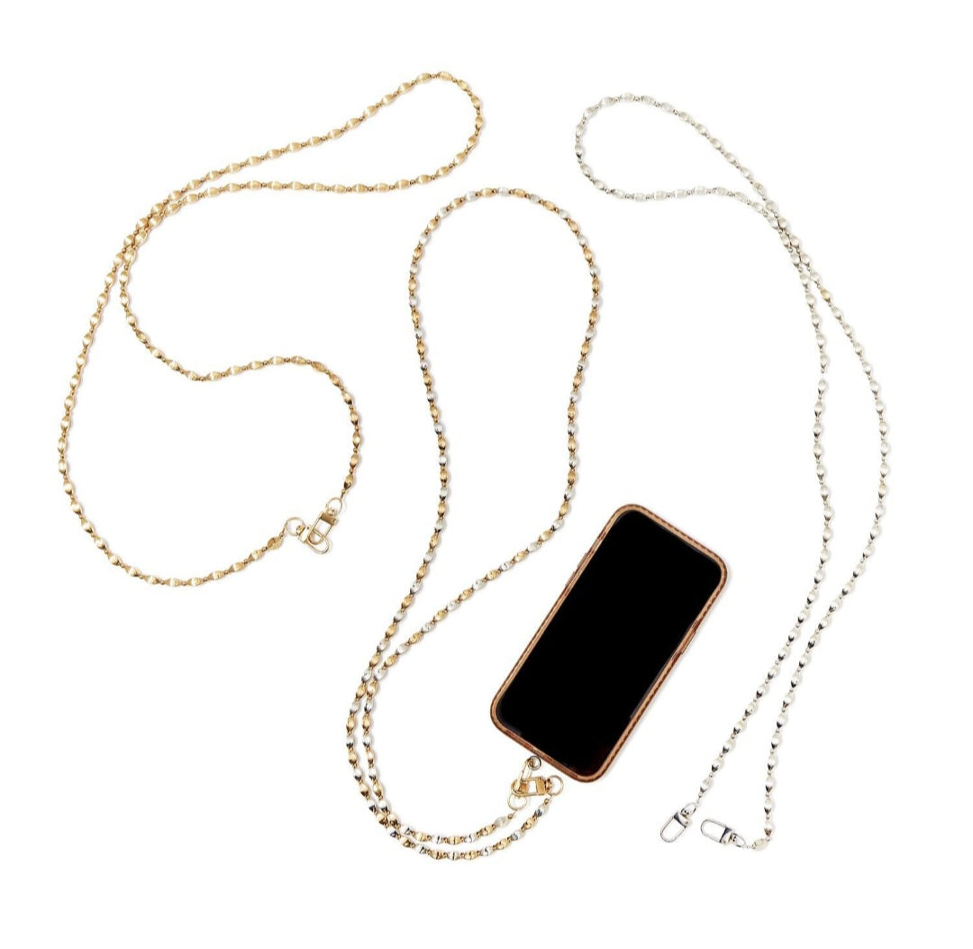 Metallic Cell Phone Crossbody Strap