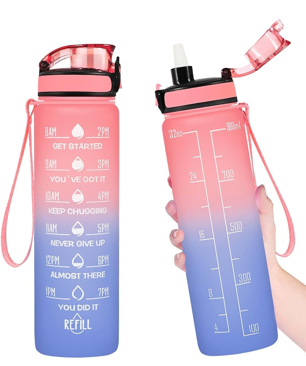 Motivational Water Bottle - Pink