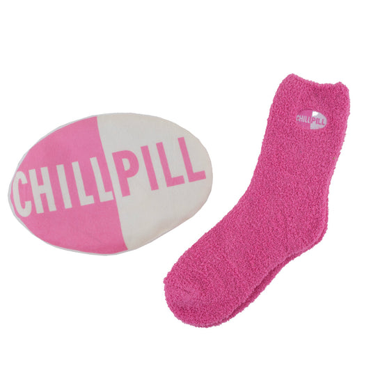 Womens "Chill Pill" Heating Pad and Lavender Infused Socks Gift Set - Pink