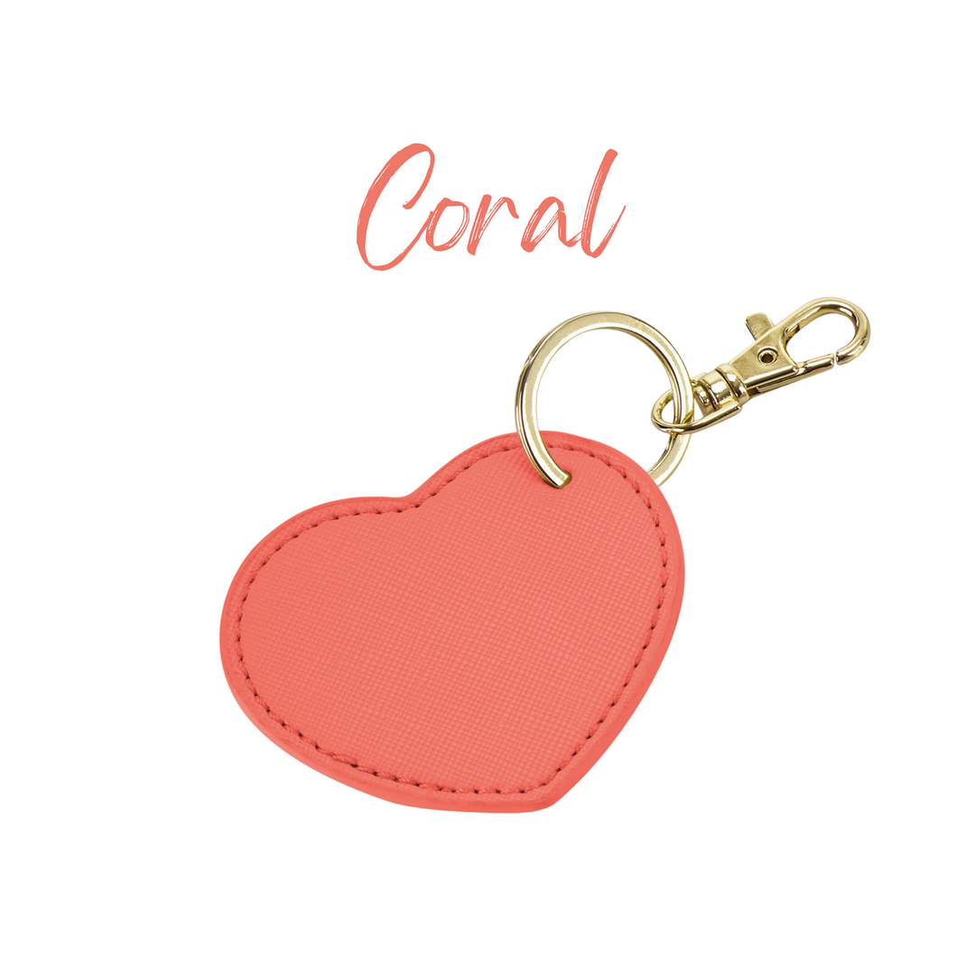 Coral Heart Key Ring