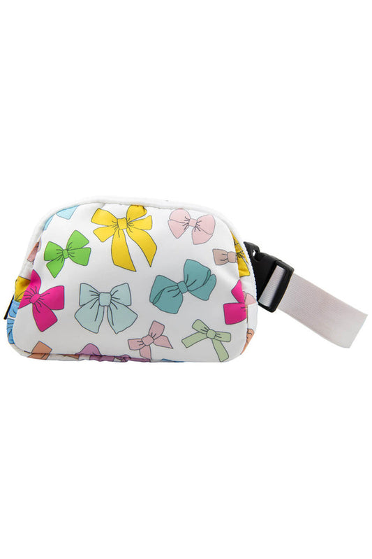 Multicolored Bow Belt Bag