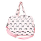 Black and Pink Quilted Bow Duffle