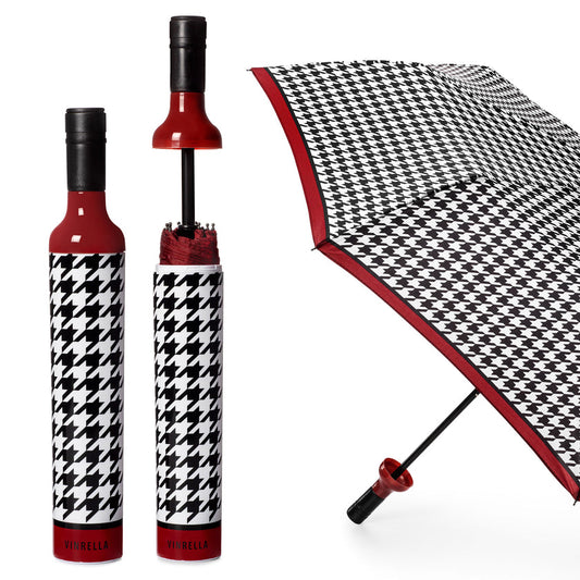 Wine Bottle Umbrella Houndstooth