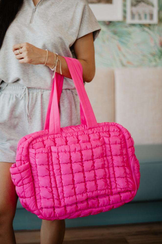 Hot Pink Quilted Duffle