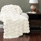 Bubble White Faux Fur Throw