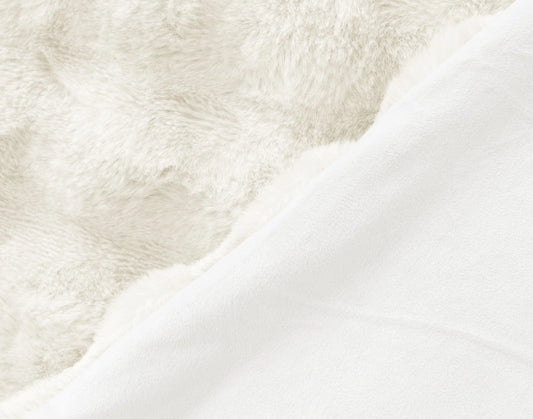 Bubble White Faux Fur Throw