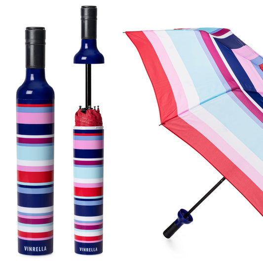 Wine Bottle Umbrella Stripes