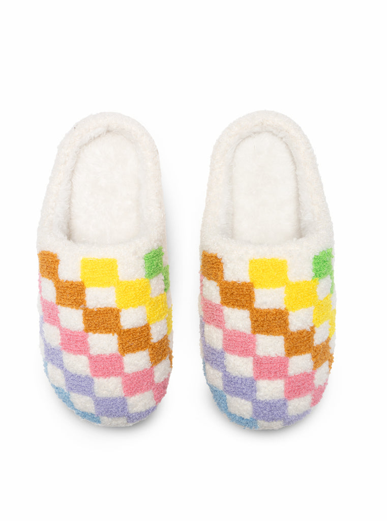 Rainbow Checker Slippers