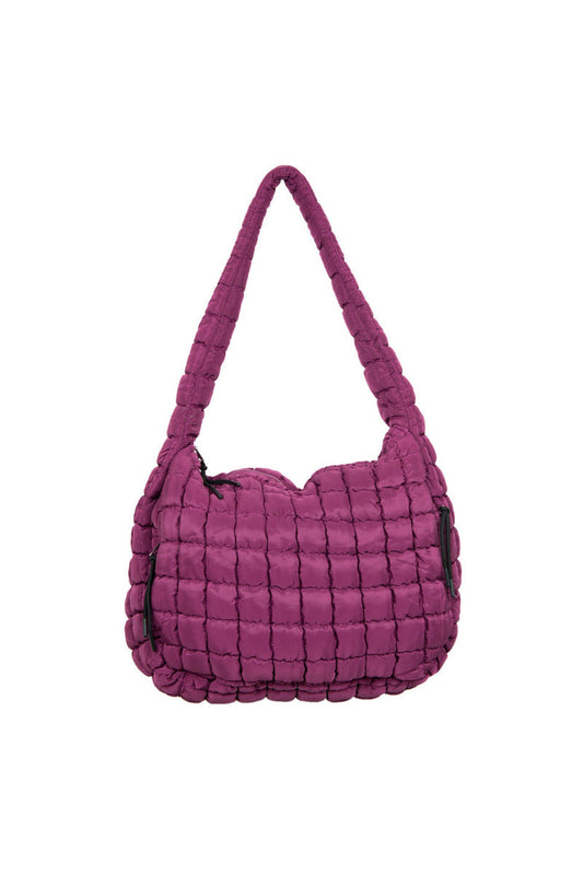 Plum Quilted Tote Bag