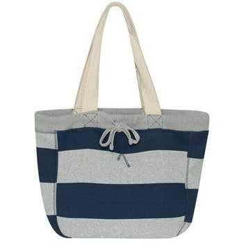 Grey/Navy Stripe Beach Bag
