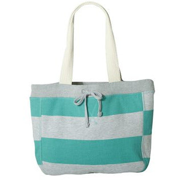 Grey/Torquiose Stripe Beach Bag