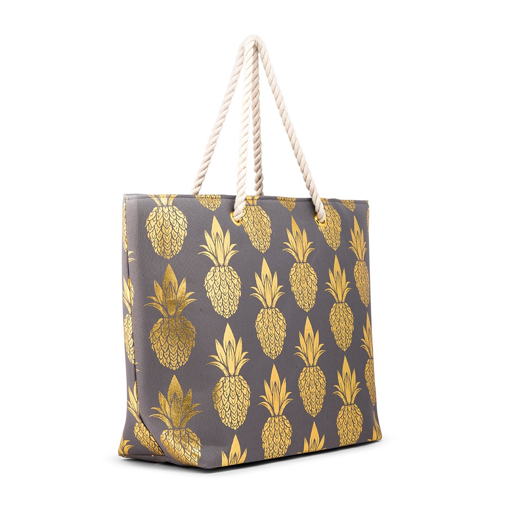 Gold Pineapple Beach Bag
