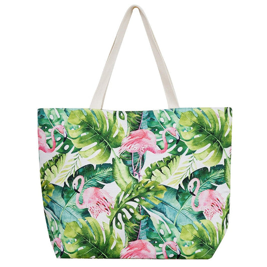 Tropical Flamingo Beach Bag