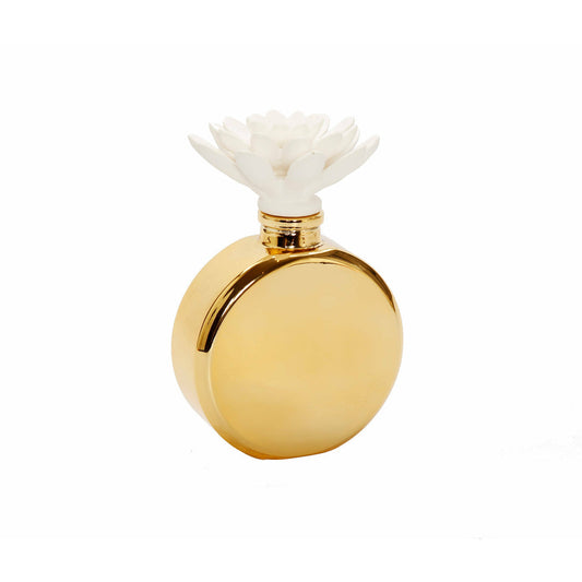 Gold Diffuser with White Flower