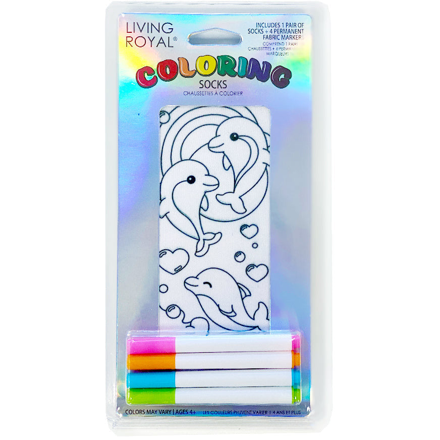Dolphin Coloring Sock