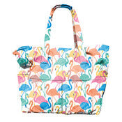 Colored Flamingo Beach Bag