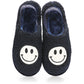 Shaggy Smiley Slippers Navy