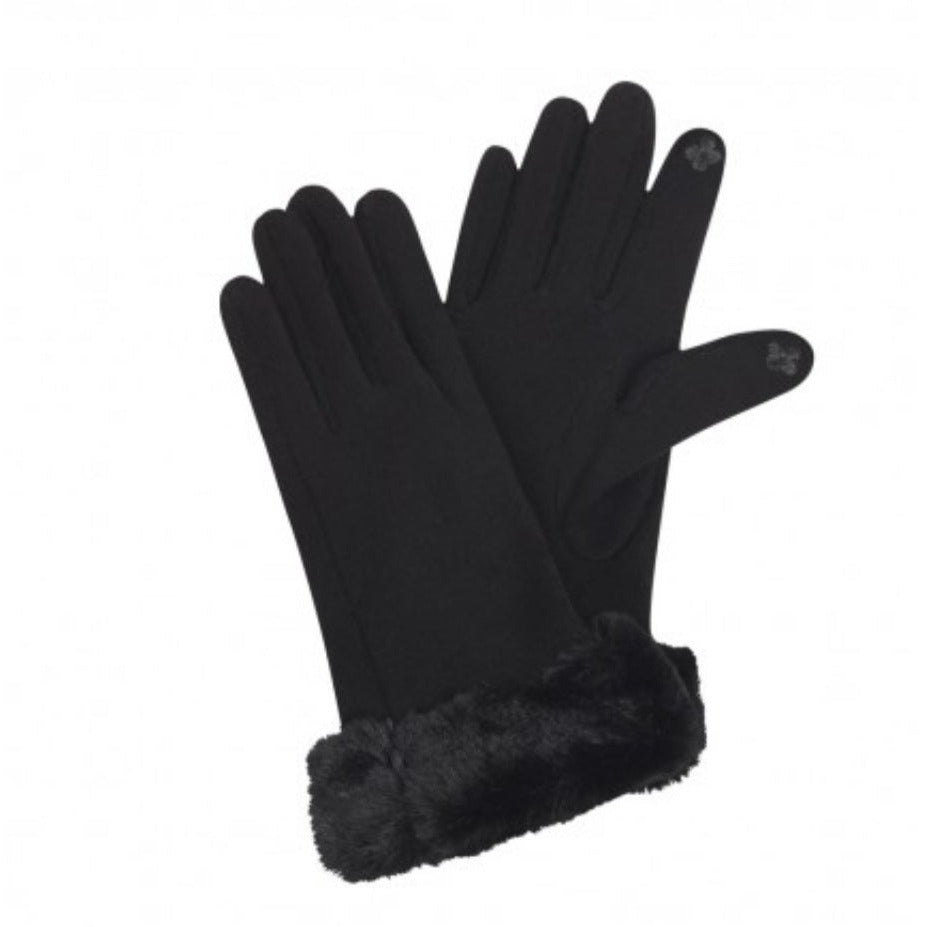 Black Gloves Faux Fur