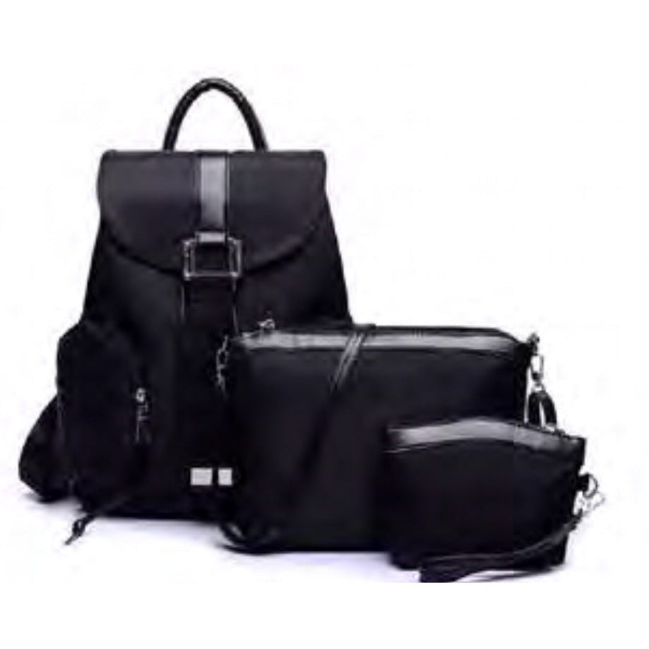 Black 3pc Backpack Set