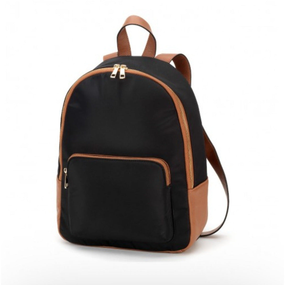 Black/Leather Trim Backpack