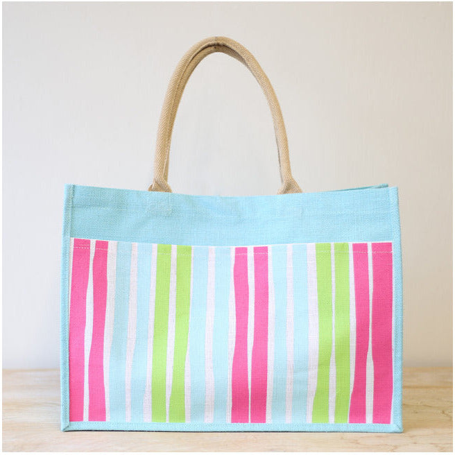 Canvas Strip Beach Bag