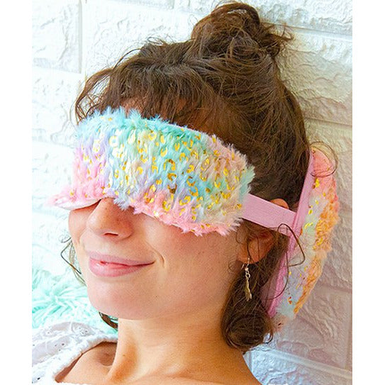 Pink and Gold Neckpillow and Mask